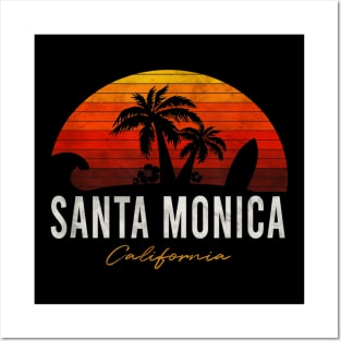 Santa Monica Beach California Posters and Art